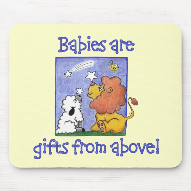 Lejona och lammfällda fallande stjärnor musmatta (Framsidan)