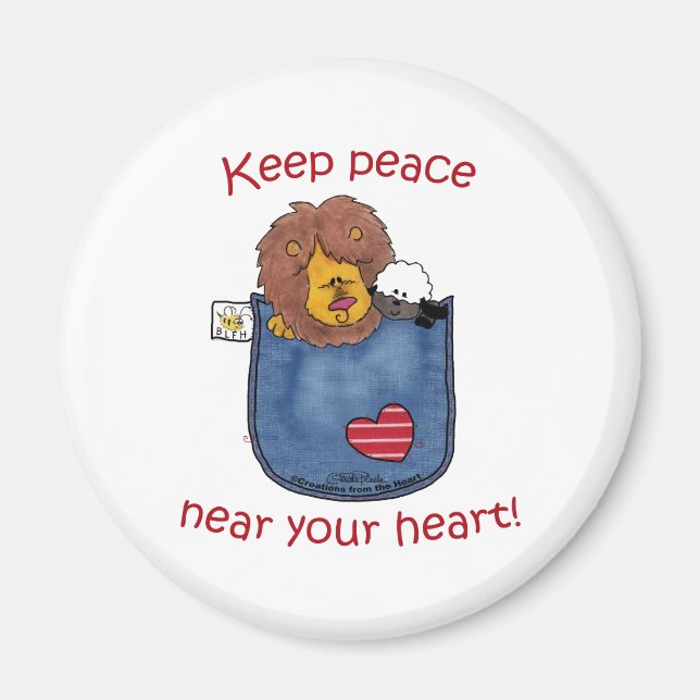 Lejona och lammfickor magnet (Framsidan)