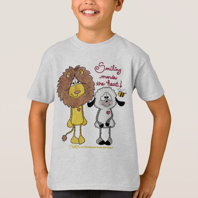 Lejona och lammhjärtfläckar t shirt (Framsida)