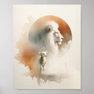 Lejona och lampa poster