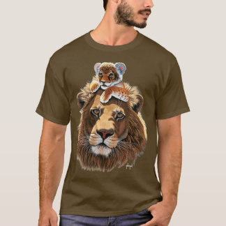 Lejona och Lejona Unge-manliga lejona far T Shirt