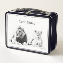Lejona och Lioness Lunch Box - Anpassningsbar Gift