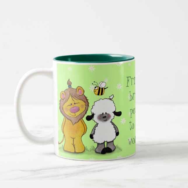 Lejona och ljusa vänner Två-Tonad mugg (Vänster)