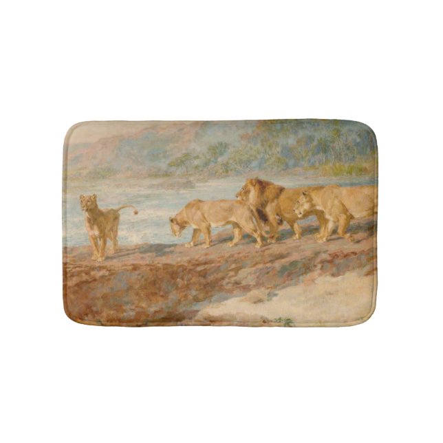 Lejona och självständiga stater vid en afrikansk f badrumsmatta (Framsidan)