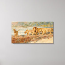 Lejona och självständiga stater vid en afrikansk f canvastryck