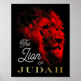 Lejona på Judah Black Red Guld Christian Poster