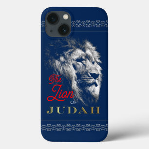 Lejona på Judah Navy Blue Red Guld Christian