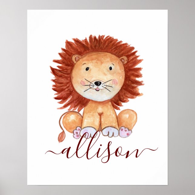 Lejona personliger i Cute hand plockade Poster (Framsidan)