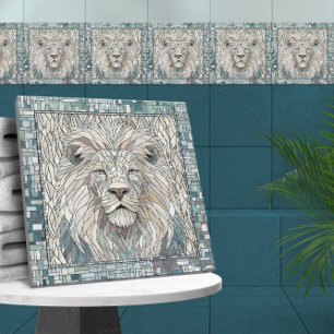 Lejona Porträtt Mosaic Art Kakelplatta