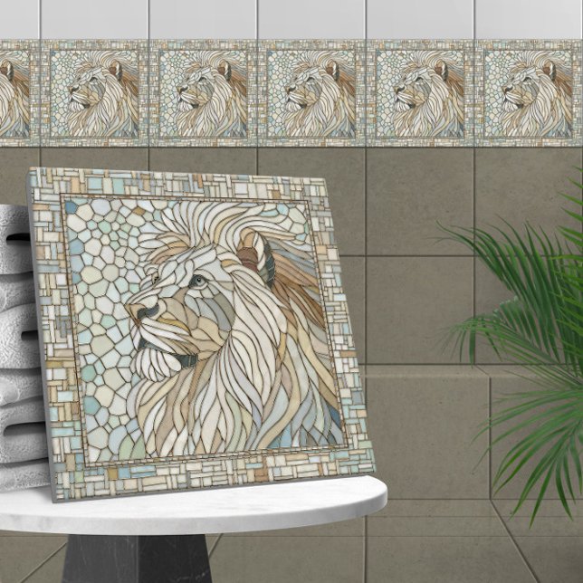 Lejona Porträtt Mosaic Art Kakelplatta (Skapare uppladdad)