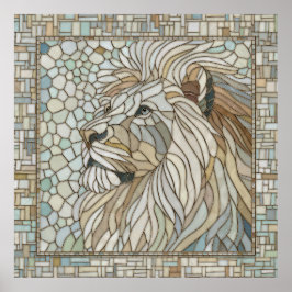 Lejona Porträtt Mosaic Art Poster
