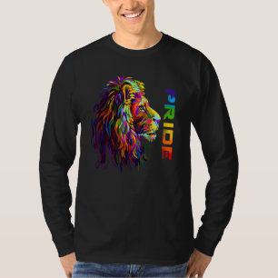 Lejona Pridet Rainbow Färg Flagga Gay Proud Lgbtq T Shirt