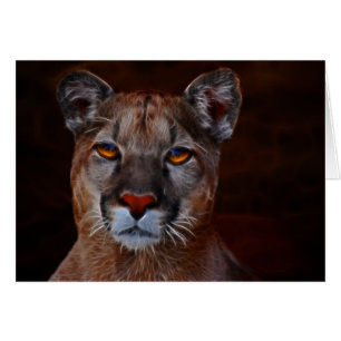 Lejona puma hälsningskort