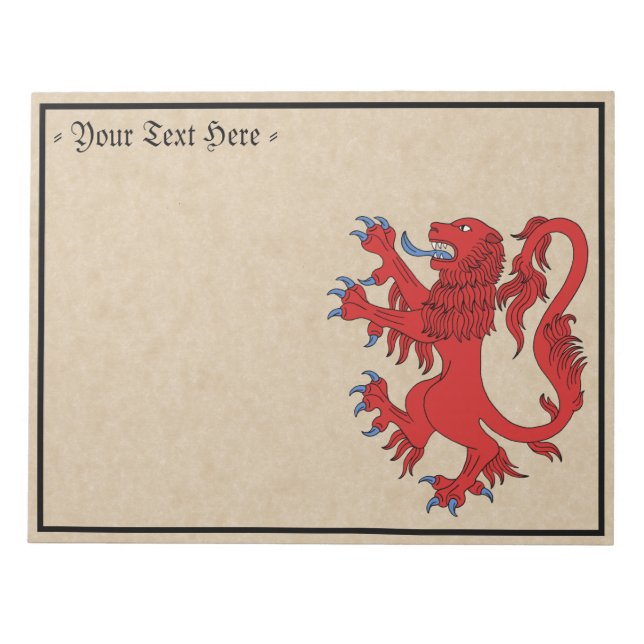 Lejona Rampant Gules Anteckningsblock (Framsida)
