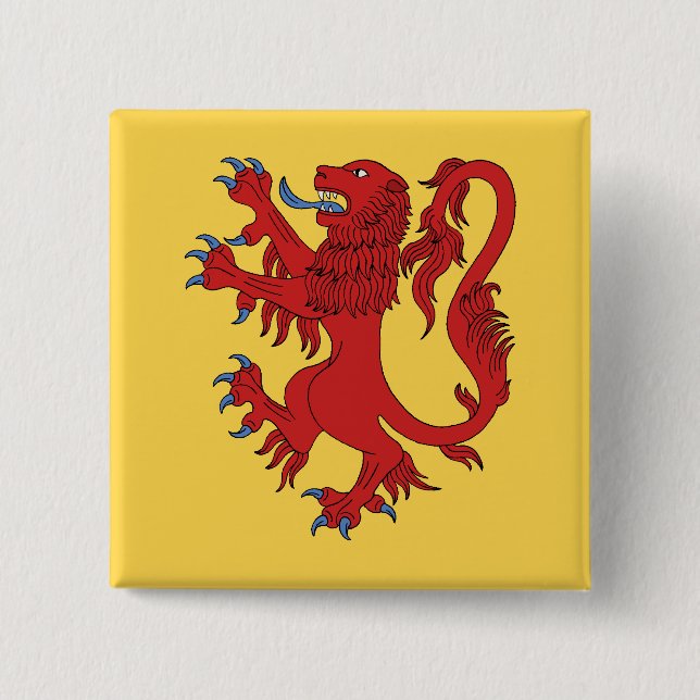 Lejona Rampant Gules Knapp (Framsida)