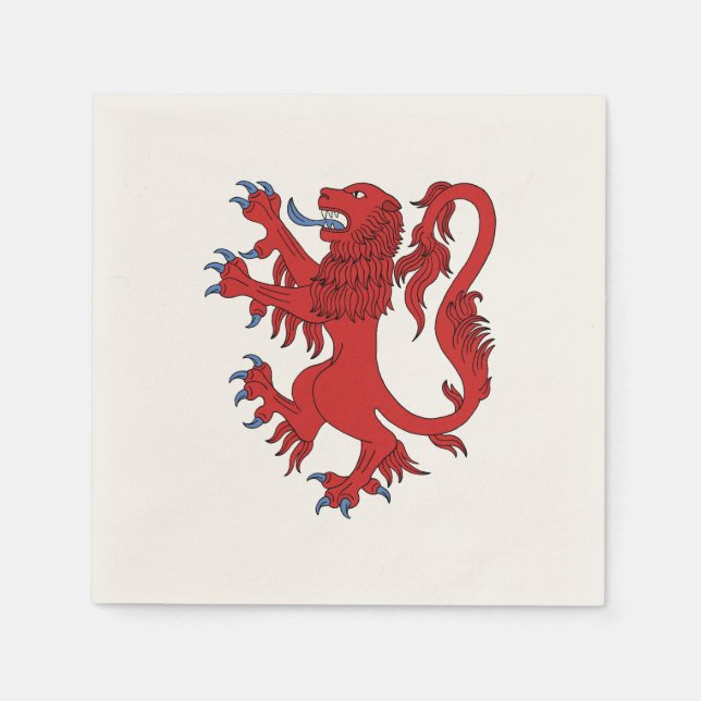 Lejona Rampant Gules Pappersservett (Framsidan)