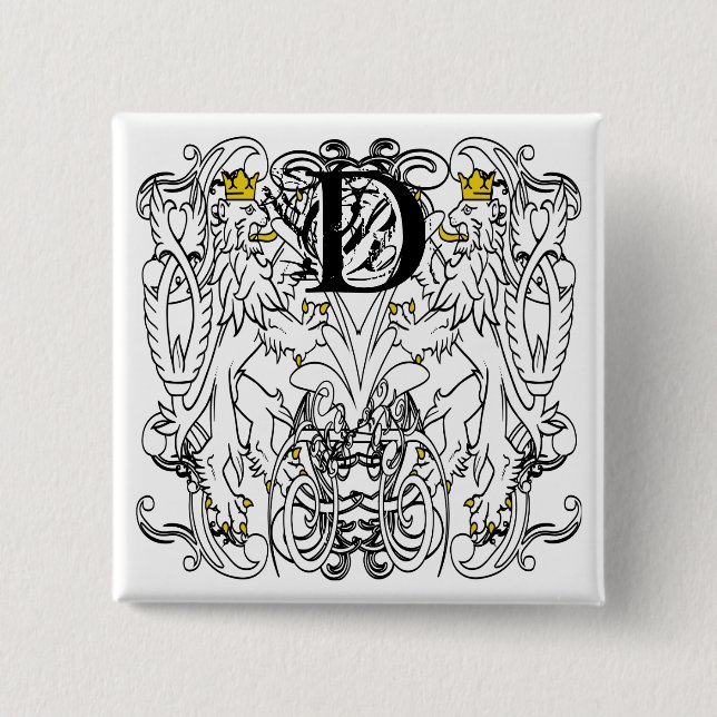 Lejona Rampant Renaissance Bröllop Knapp (Framsida)