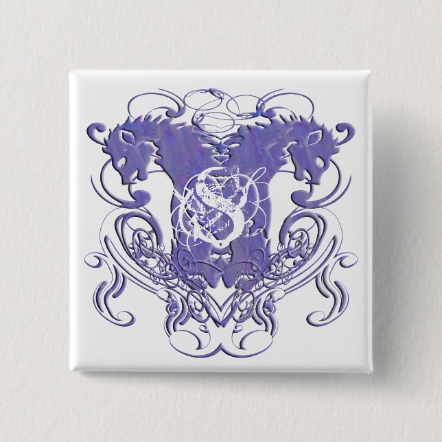 Lejona Rampant Renaissance Bröllop Knapp (Framsida)