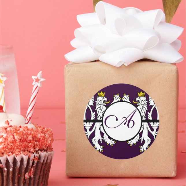 Lejona Rampant Renaissance Bröllop Runt Klistermärke (Part)