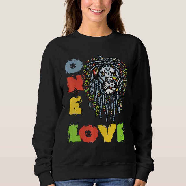 Lejona Rasta Färg Reggae Dreadlocks Rastafarian Ra T Shirt (Framsida)