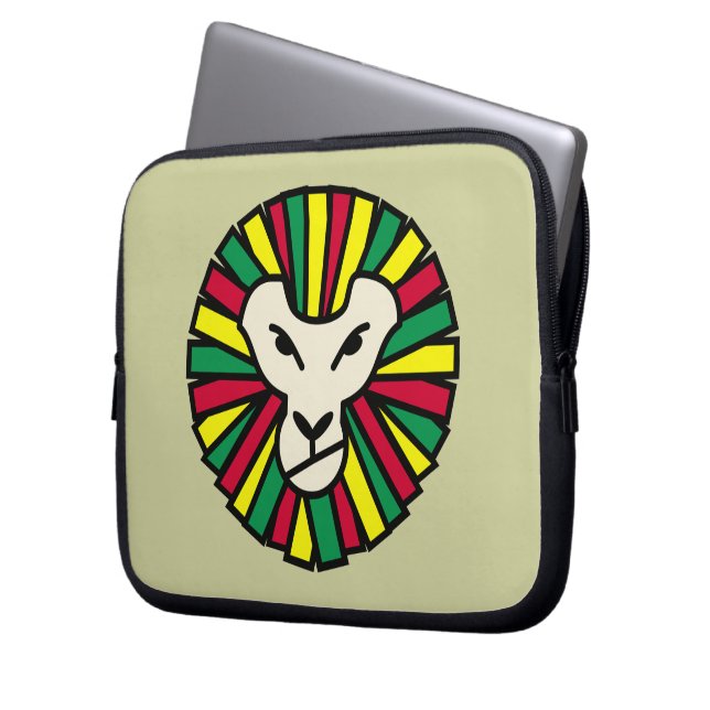 Lejona Rastafariska Flagga Laptop Sleeve (Framsidan Vänster)