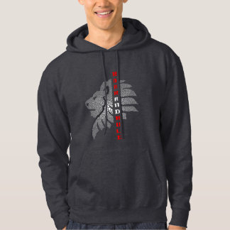 Lejona, roära och regelmässiga, grafikformade band hoodie