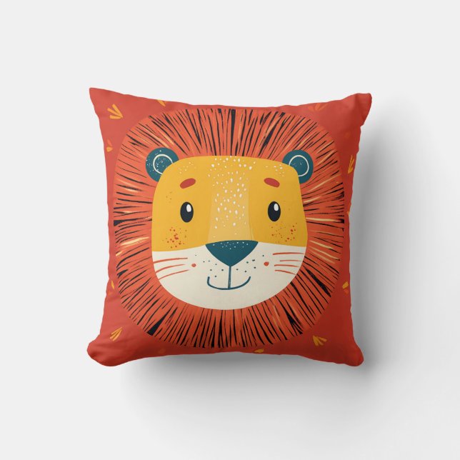 Lejona Safari Exotic Hand plockade Kids Room Nurse Kudde (Framsida)