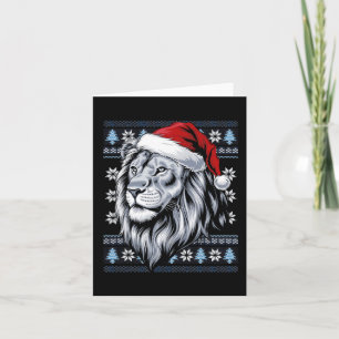 Lejona Santa Hat Ugly jul Sweater Lejon Älskare Kort