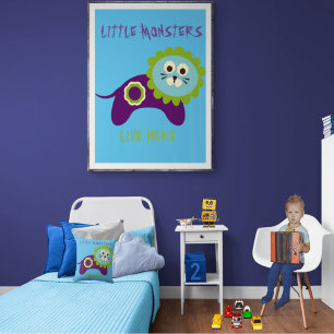 Lejona små monster bor här poster