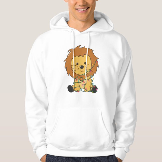 Lejona Snö-vinterdjuren Lejon Hoodie (Framsida)
