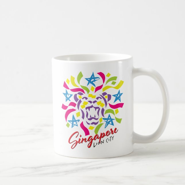 Lejona staden Firande i Singapore Kaffemugg (Höger)