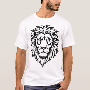 Lejona svartvita vektorbilder av ansikte t shirt
