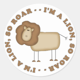 Lejona T-tröjor och presenter Runt Klistermärke