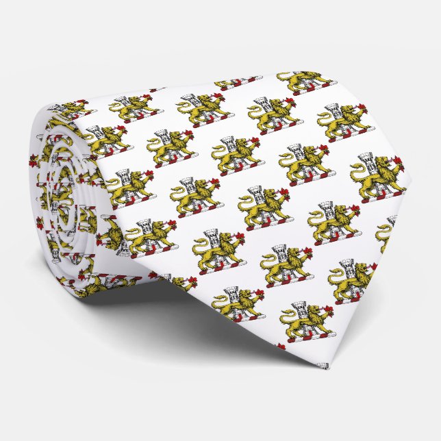Lejona Torn Fleur de Lis Vapensköld Emblem C Slips (Rullad)