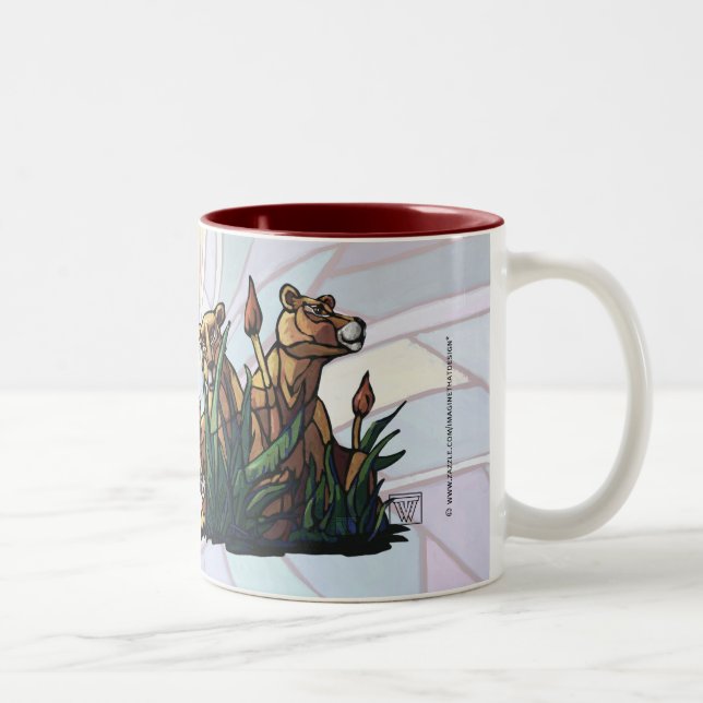Lejona Unge Art Proud Mamma Mugg (Höger)