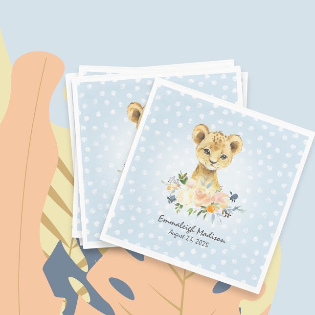 Lejona Unge-blå prickade Baby Party Pappersservett (Skapare uppladdad)