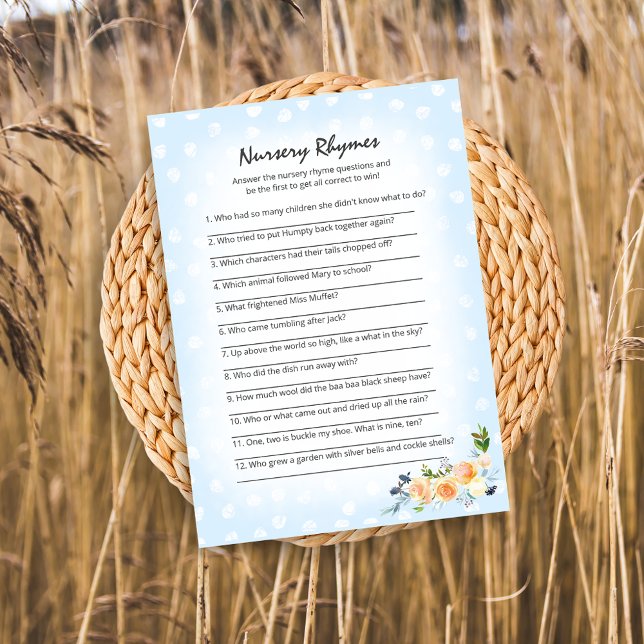 Lejona Unge Blommigt Blue Nursery Rhymes Shower Ga Program (Skapare uppladdad)