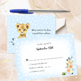 Lejona Unge Blue Baby Shower OSA Tilläggskort