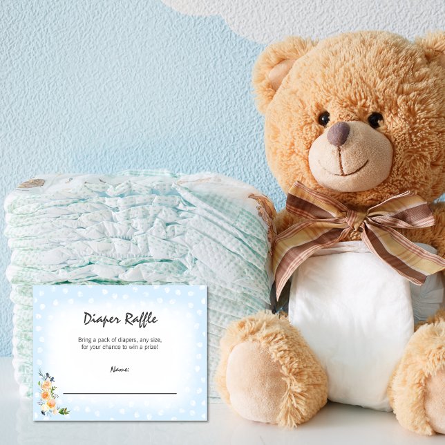 Lejona Unge Blue Diaper Raffle Baby Shower Game Tilläggskort (Skapare uppladdad)