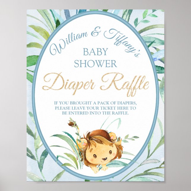 Lejona Unge Boy's Baby Shower Diaper Raffle Poster (Framsidan)