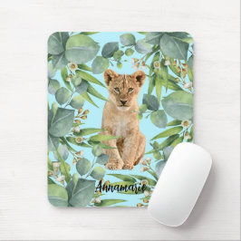 Lejona Unge-Grönten Forest Jungle Cute Teal Musmatta
