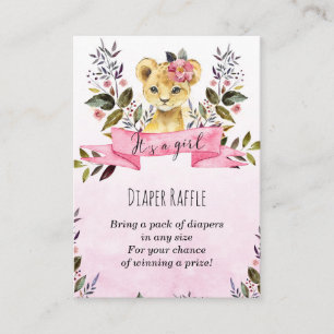 lejona unge rosa-flicka Diaper Raffle-inkapslingsk Tilläggskort