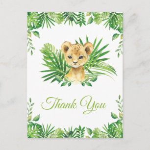 Lejona Unge Tropical Greenery Birthday Tack Vykort