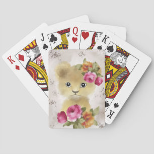 Lejona vattenfärgen lejona Baby Casinokort