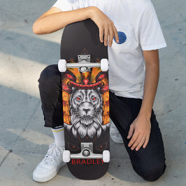 Lejona Warrior Anpassningsbar Personlig Namn Mini Skateboard Bräda 18,5 Cm