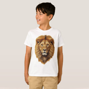 Lejonansikte Barn T-Shirt Söt Djungeldjurs T-Shi