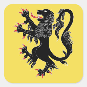 Lejonare ampantbord fyrkantigt klistermärke
