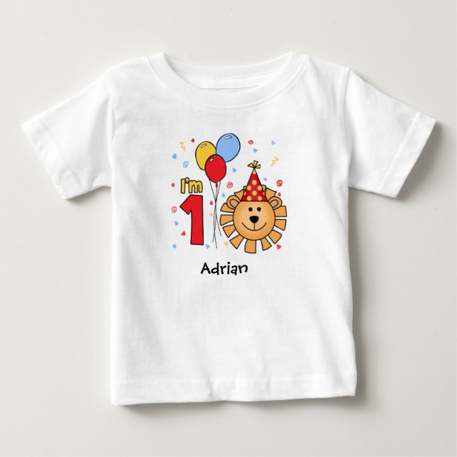 Lejonare Ansikte första födelsedagen T-shirt (Framsida)