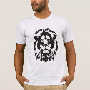 Lejonare ansikte, lionskallelatuering t shirt