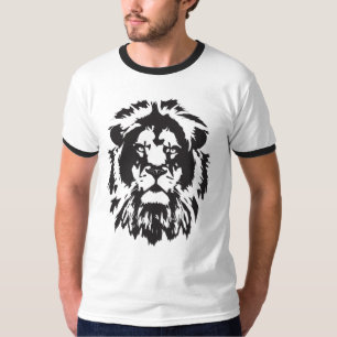 Lejonare ansikte, målad lejonare, lejonare huvuds t shirt